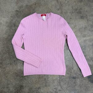 Vintage 100% cashmere Anne Klein coquette cable knit sweater
